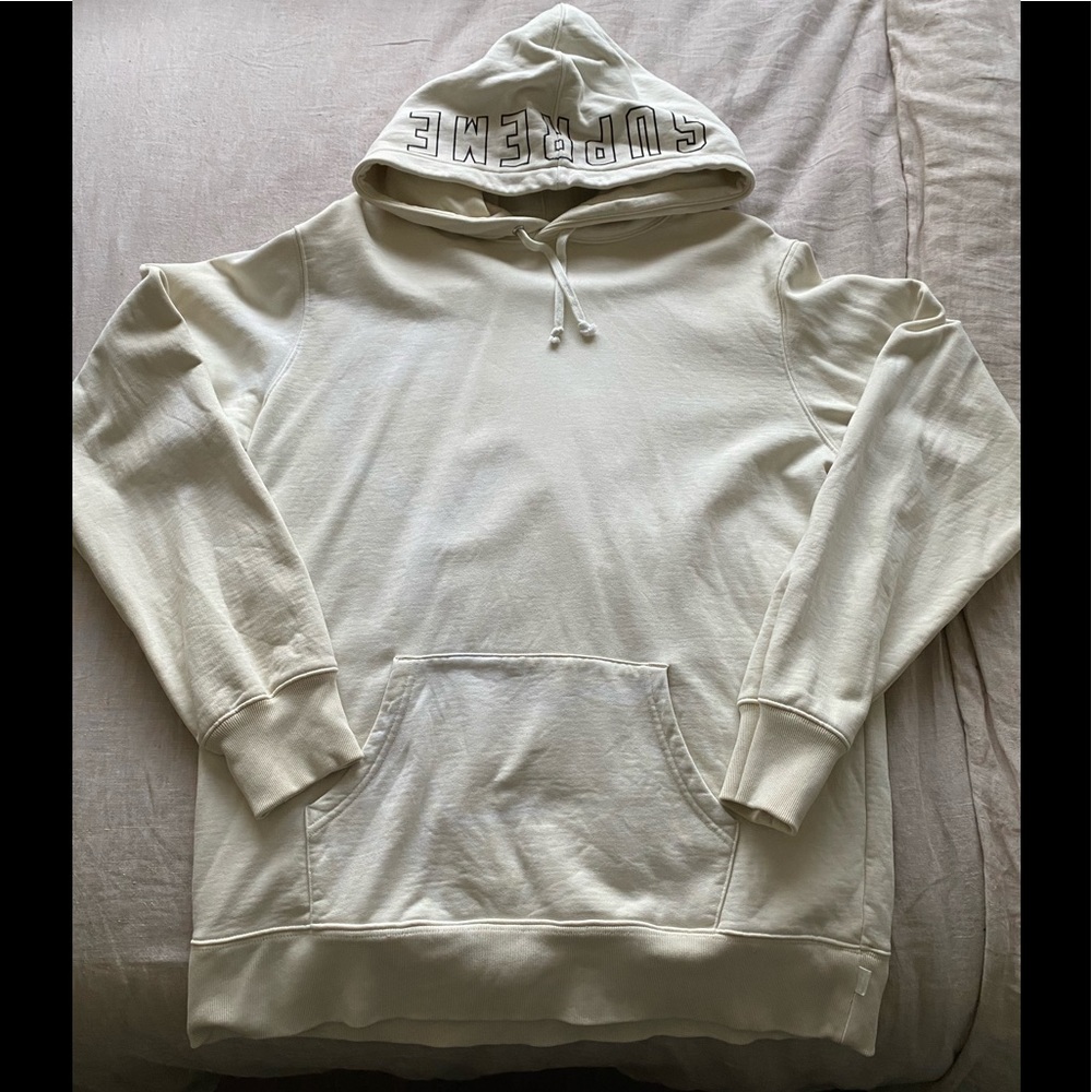 Supreme cream hoodie Large